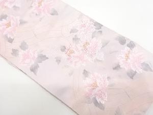 未使用品　流水に草花模様名古屋帯